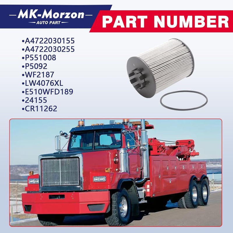 MK-Morzon A4722030155 Engine Coolant Cartridge Filter Compatible with Detroit DD13 DD15 DD16 Diesel Engines Heavy Duty Water Filter Replaces# A4722030255 P5092 P551008 LW4076XL - Image 2